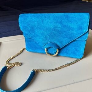 Banana Republic teal suede bag